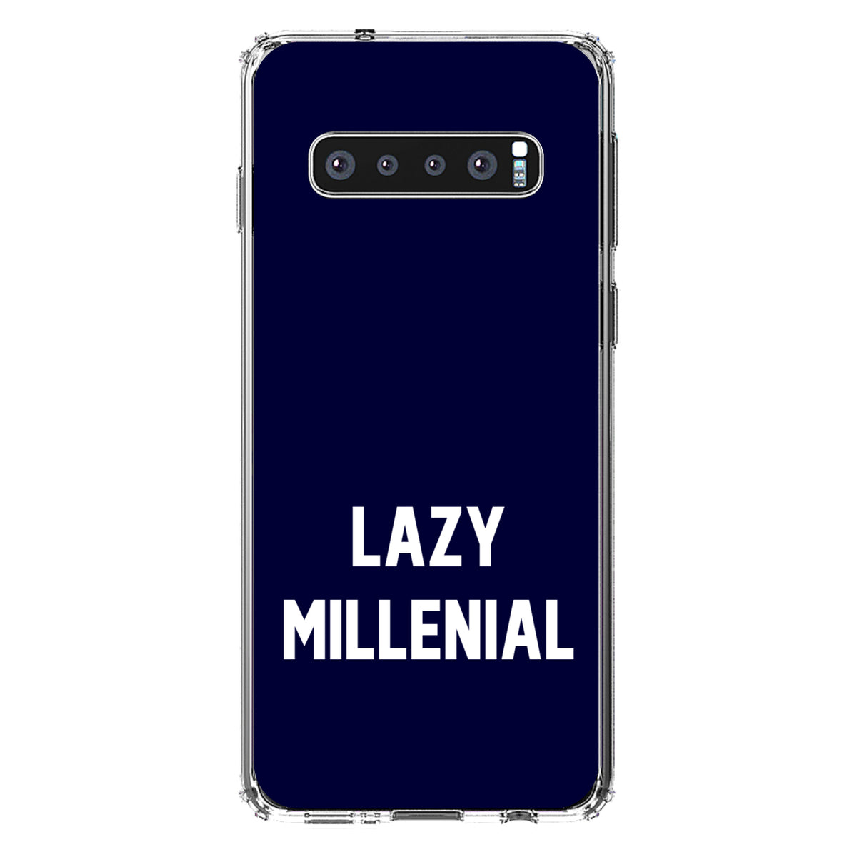 Lazy Millennial, Navy & White Clear Shockproof iPhone Case, view 16