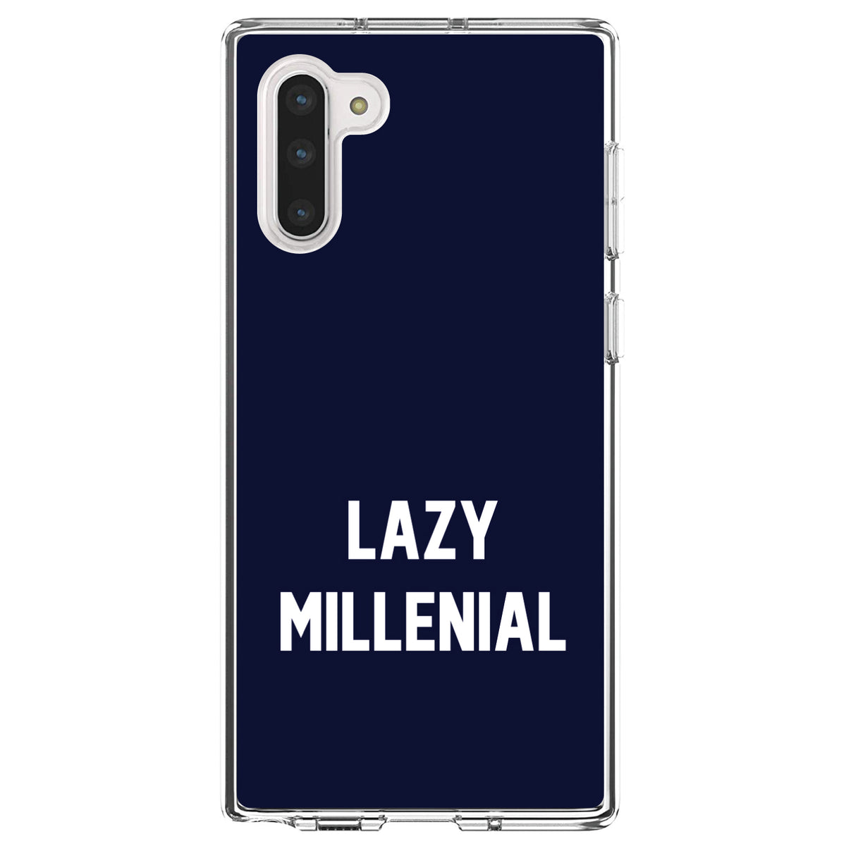 Lazy Millennial, Navy & White Clear Shockproof iPhone Case, view 9