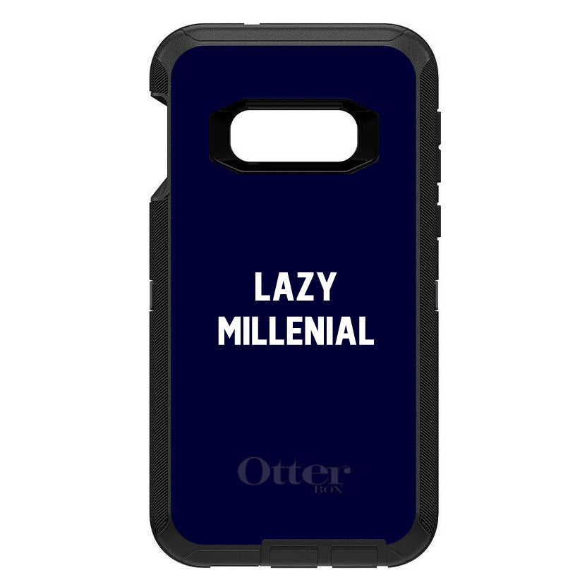 Lazy Millennial, Navy & White OtterBox Defender Case for iPhone & Galaxy, view 10