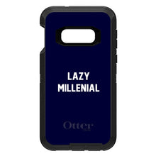 DistinctInk™ OtterBox Defender Series Case for Apple iPhone / Samsung Galaxy / Google Pixel - Lazy Millenial - Navy & White