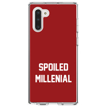 DistinctInk® Clear Shockproof Hybrid Case for Apple iPhone / Samsung Galaxy / Google Pixel - Spoiled Millenial - Red & White