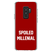 DistinctInk® Clear Shockproof Hybrid Case for Apple iPhone / Samsung Galaxy / Google Pixel - Spoiled Millenial - Red & White