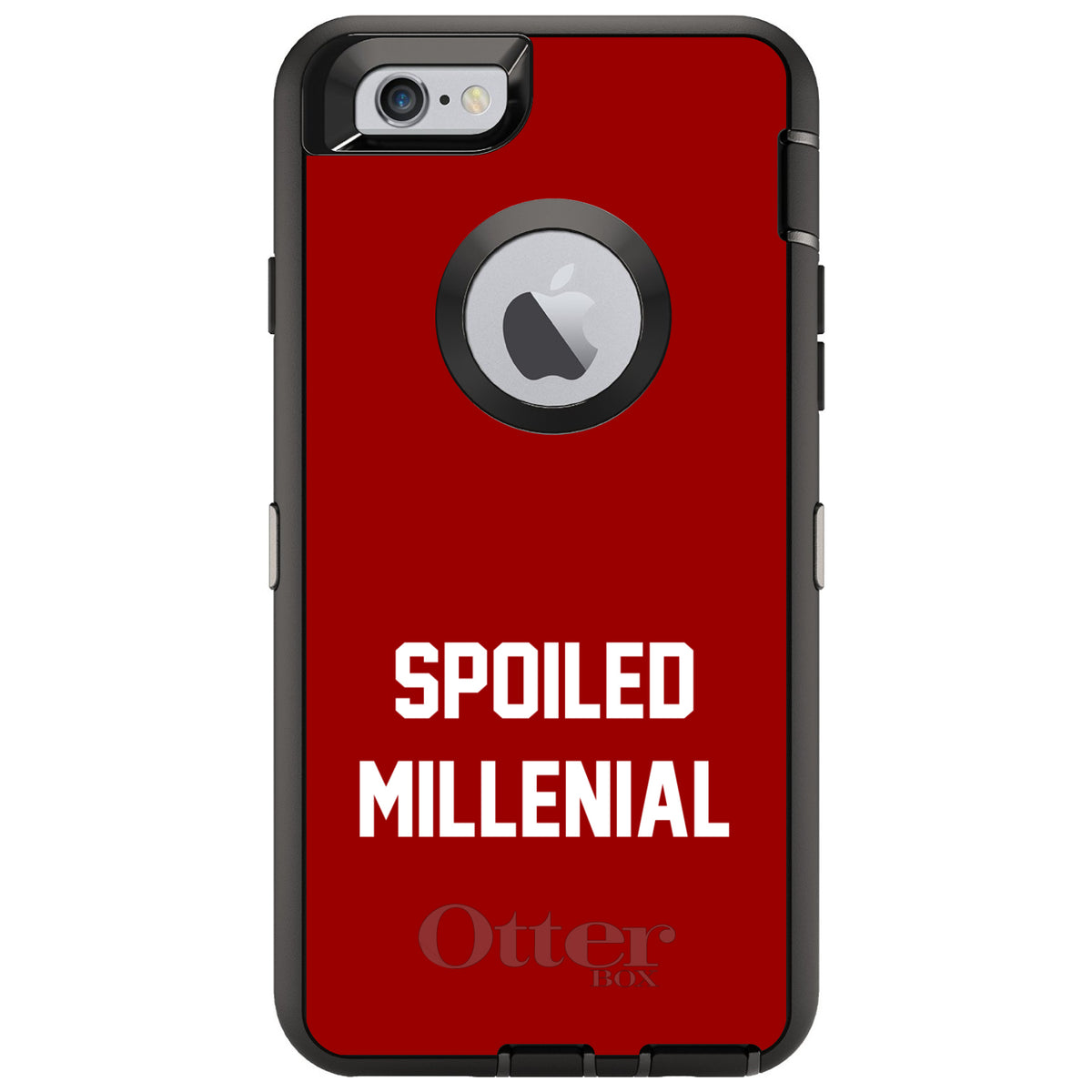Spoiled Millennial, Red & White OtterBox Defender Case for iPhone & Galaxy, view 4