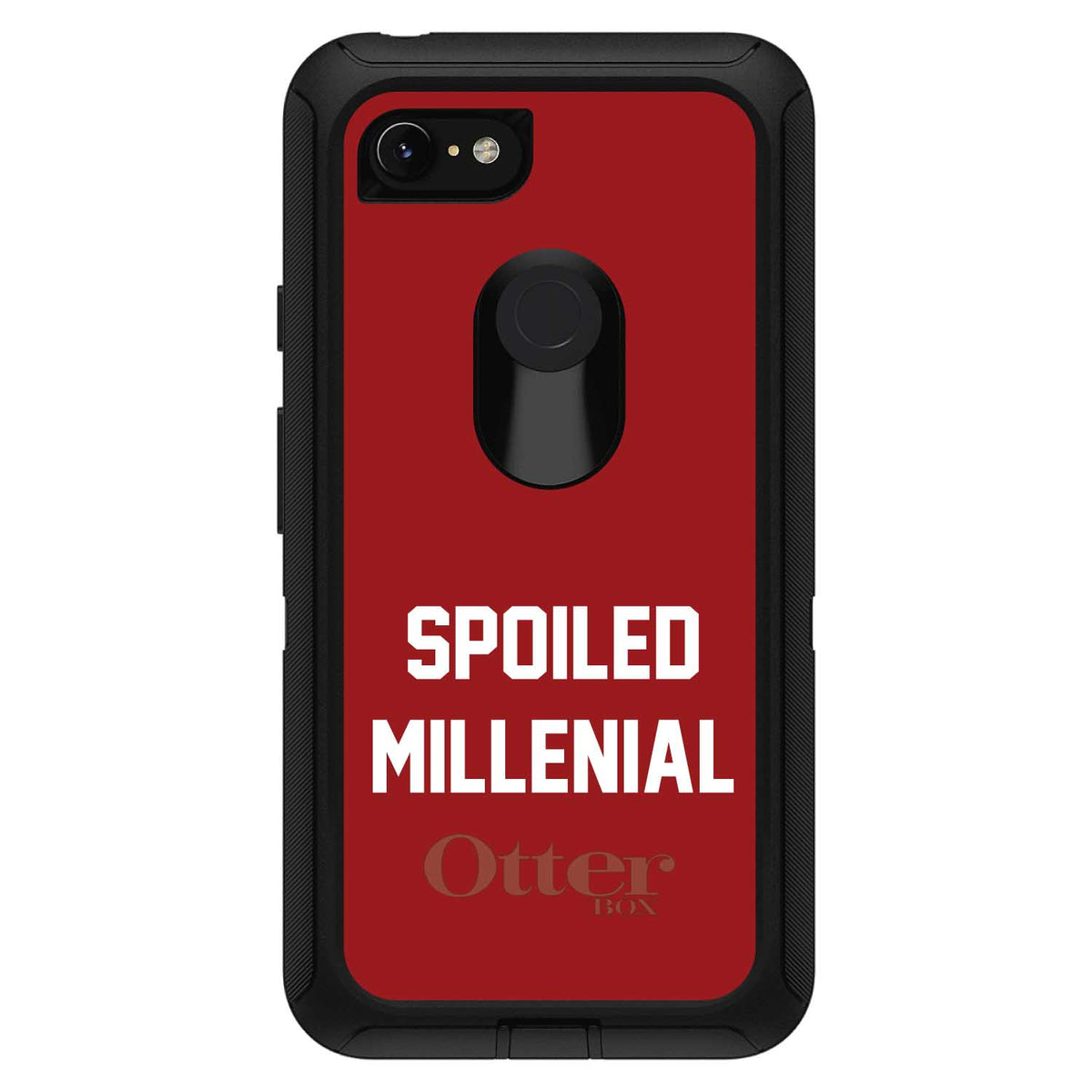 Spoiled Millennial, Red & White OtterBox Defender Case for iPhone & Galaxy, view 18