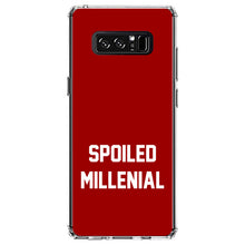 DistinctInk® Clear Shockproof Hybrid Case for Apple iPhone / Samsung Galaxy / Google Pixel - Spoiled Millenial - Red & White