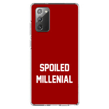 DistinctInk® Clear Shockproof Hybrid Case for Apple iPhone / Samsung Galaxy / Google Pixel - Spoiled Millenial - Red & White