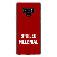 DistinctInk® Clear Shockproof Hybrid Case for Apple iPhone / Samsung Galaxy / Google Pixel - Spoiled Millenial - Red & White