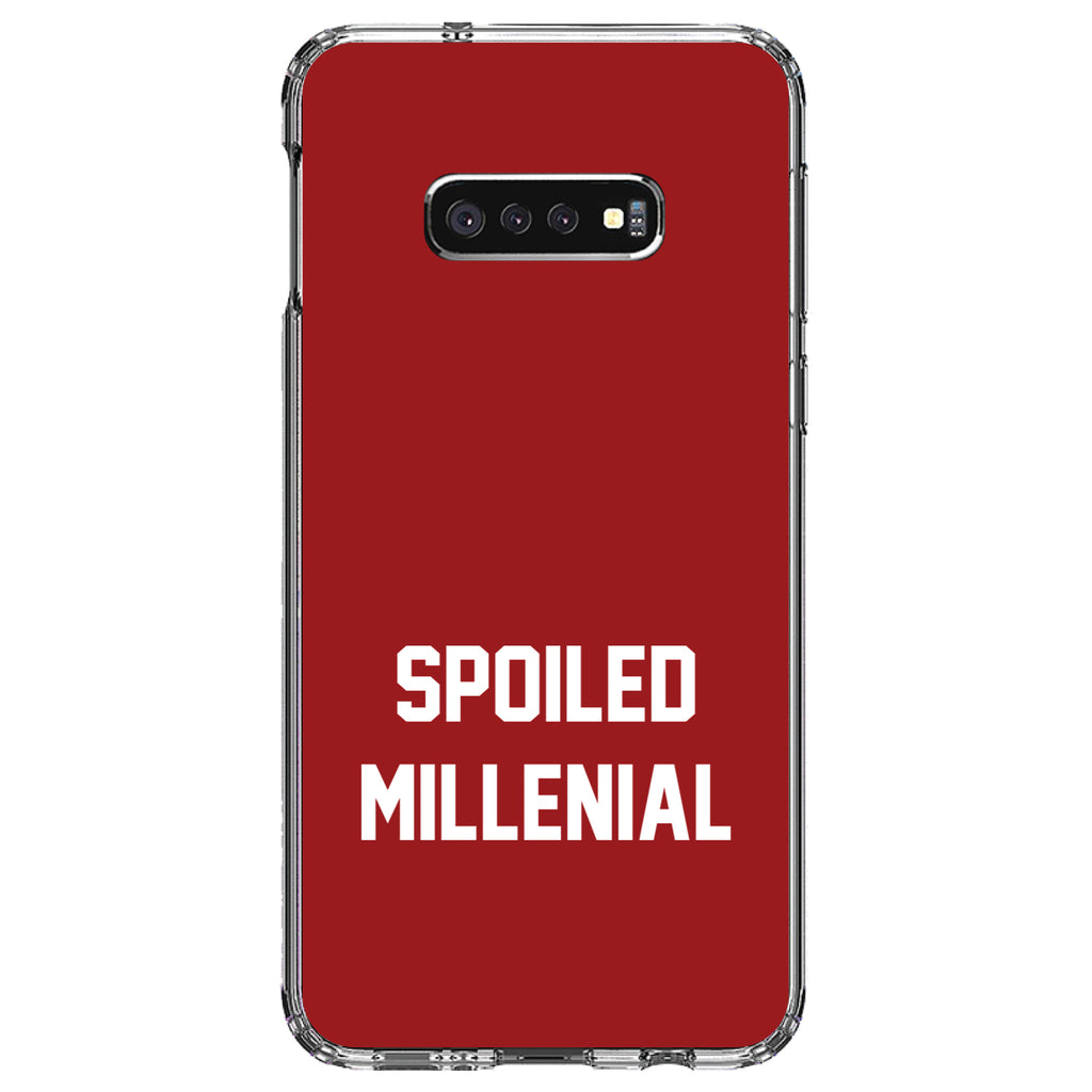 Spoiled Millennial, Red & White Clear Shockproof iPhone Case, view 18