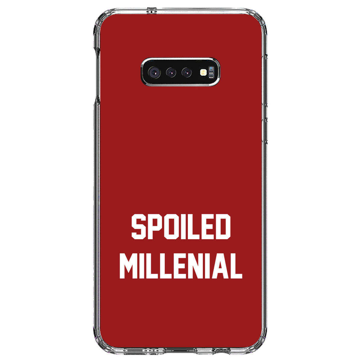 Spoiled Millennial, Red & White Clear Shockproof iPhone Case, view 18