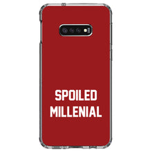 DistinctInk® Clear Shockproof Hybrid Case for Apple iPhone / Samsung Galaxy / Google Pixel - Spoiled Millenial - Red & White