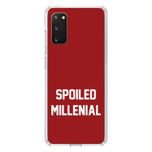 DistinctInk® Clear Shockproof Hybrid Case for Apple iPhone / Samsung Galaxy / Google Pixel - Spoiled Millenial - Red & White
