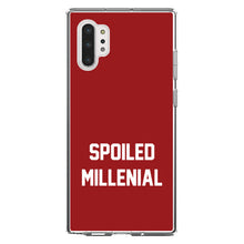 DistinctInk® Clear Shockproof Hybrid Case for Apple iPhone / Samsung Galaxy / Google Pixel - Spoiled Millenial - Red & White