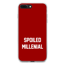 DistinctInk® Clear Shockproof Hybrid Case for Apple iPhone / Samsung Galaxy / Google Pixel - Spoiled Millenial - Red & White