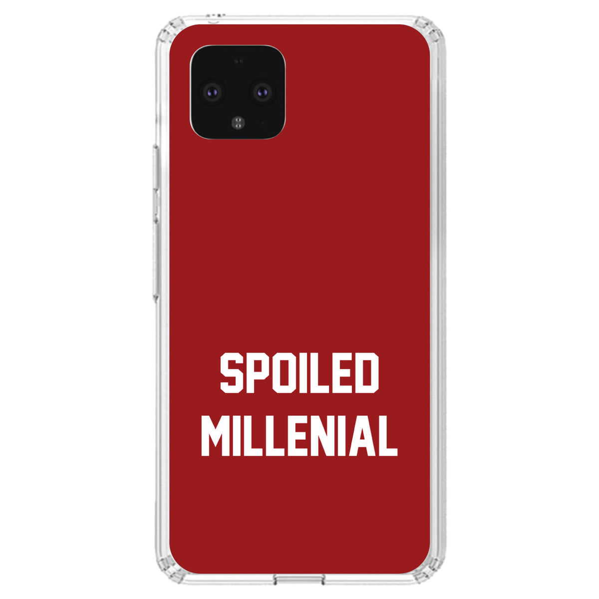 Spoiled Millennial, Red & White Clear Shockproof iPhone Case, view 24