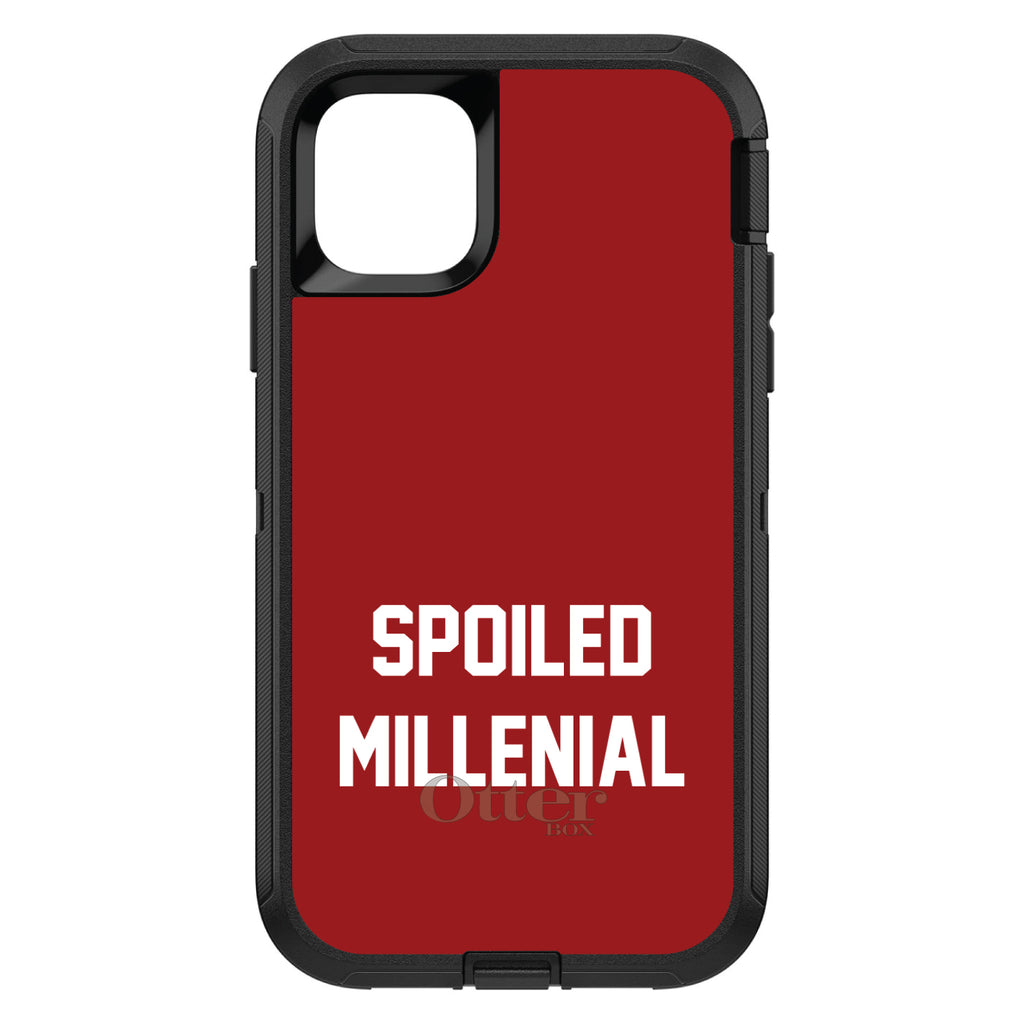 Spoiled Millennial, Red & White OtterBox Defender Case for iPhone & Galaxy, view 2