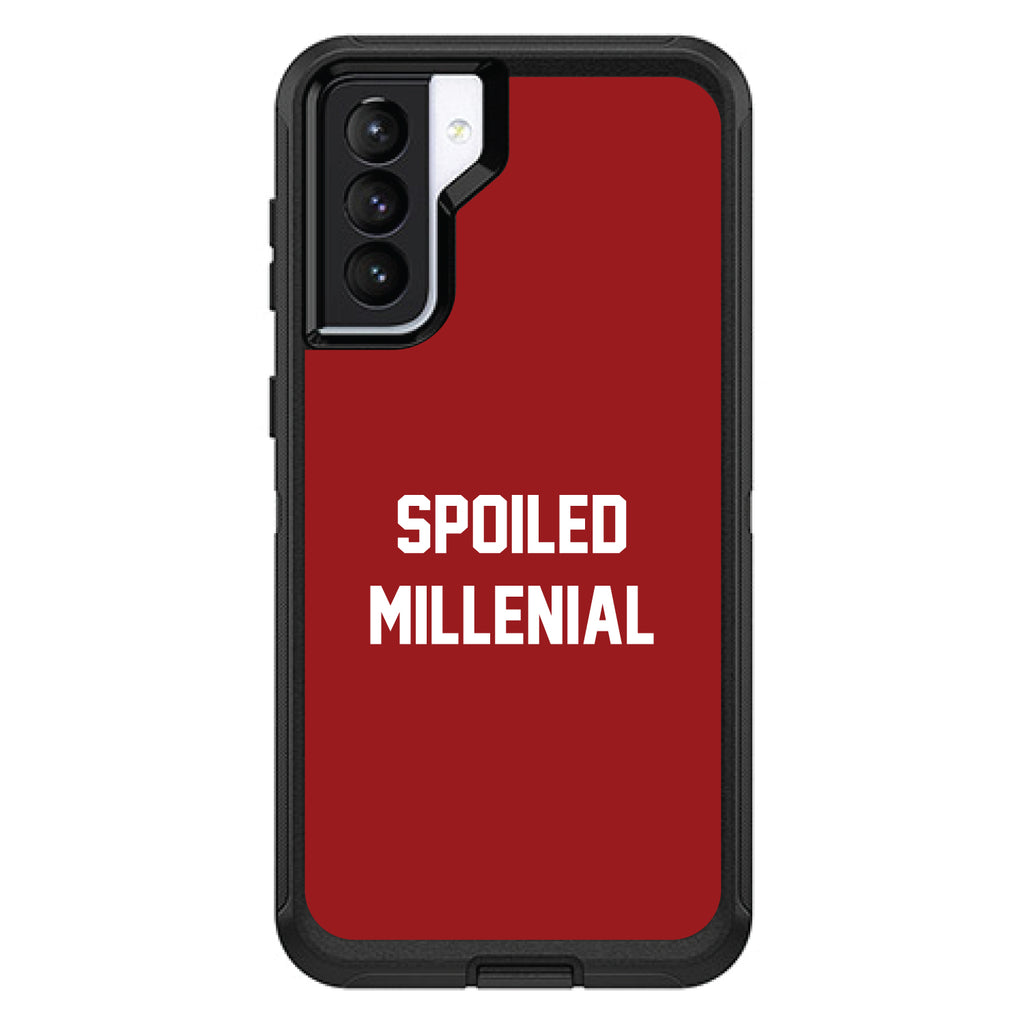 Spoiled Millennial, Red & White OtterBox Defender Case for iPhone & Galaxy, view 6