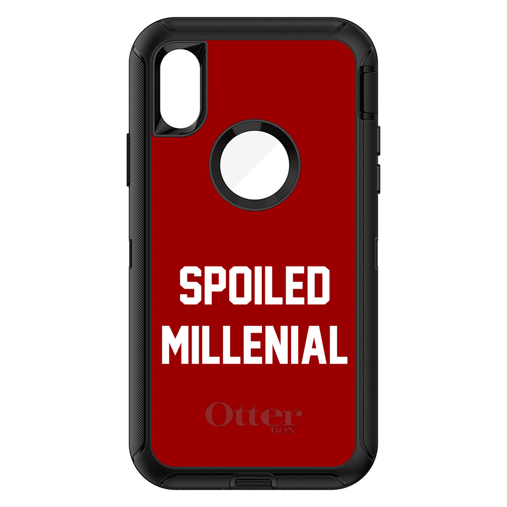 Spoiled Millennial, Red & White OtterBox Defender Case for iPhone & Galaxy, view 3