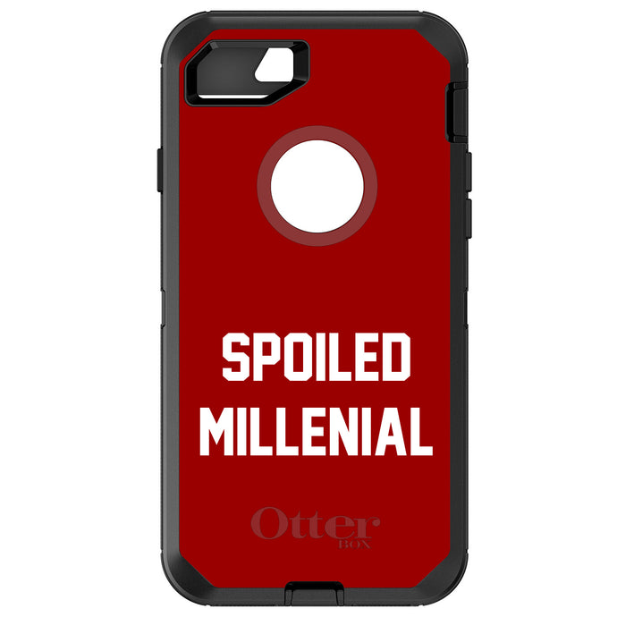 DistinctInk™ OtterBox Defender Series Case for Apple iPhone / Samsung Galaxy / Google Pixel - Spoiled Millenial - Red & White