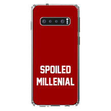 DistinctInk® Clear Shockproof Hybrid Case for Apple iPhone / Samsung Galaxy / Google Pixel - Spoiled Millenial - Red & White