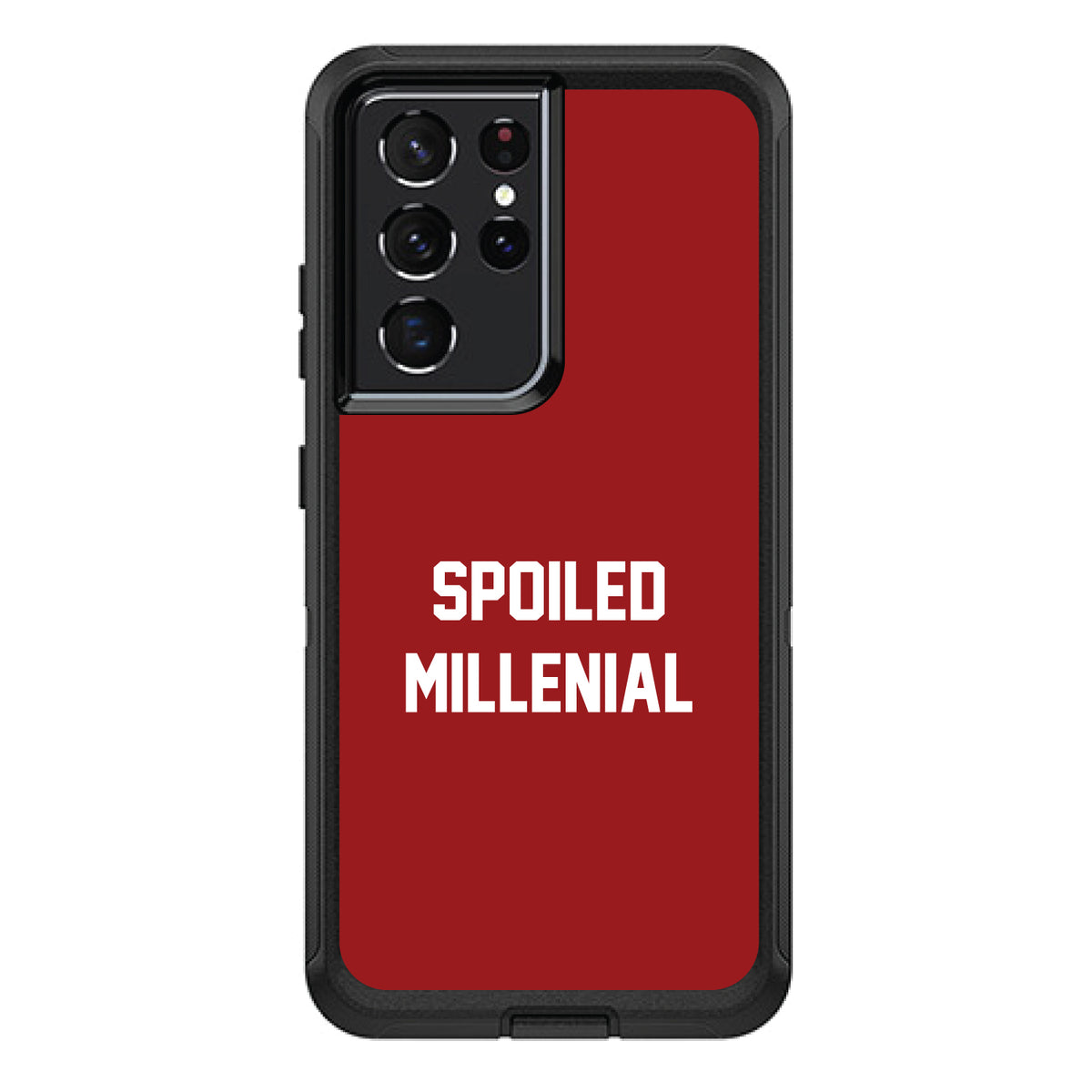 Spoiled Millennial, Red & White OtterBox Defender Case for iPhone & Galaxy, view 7