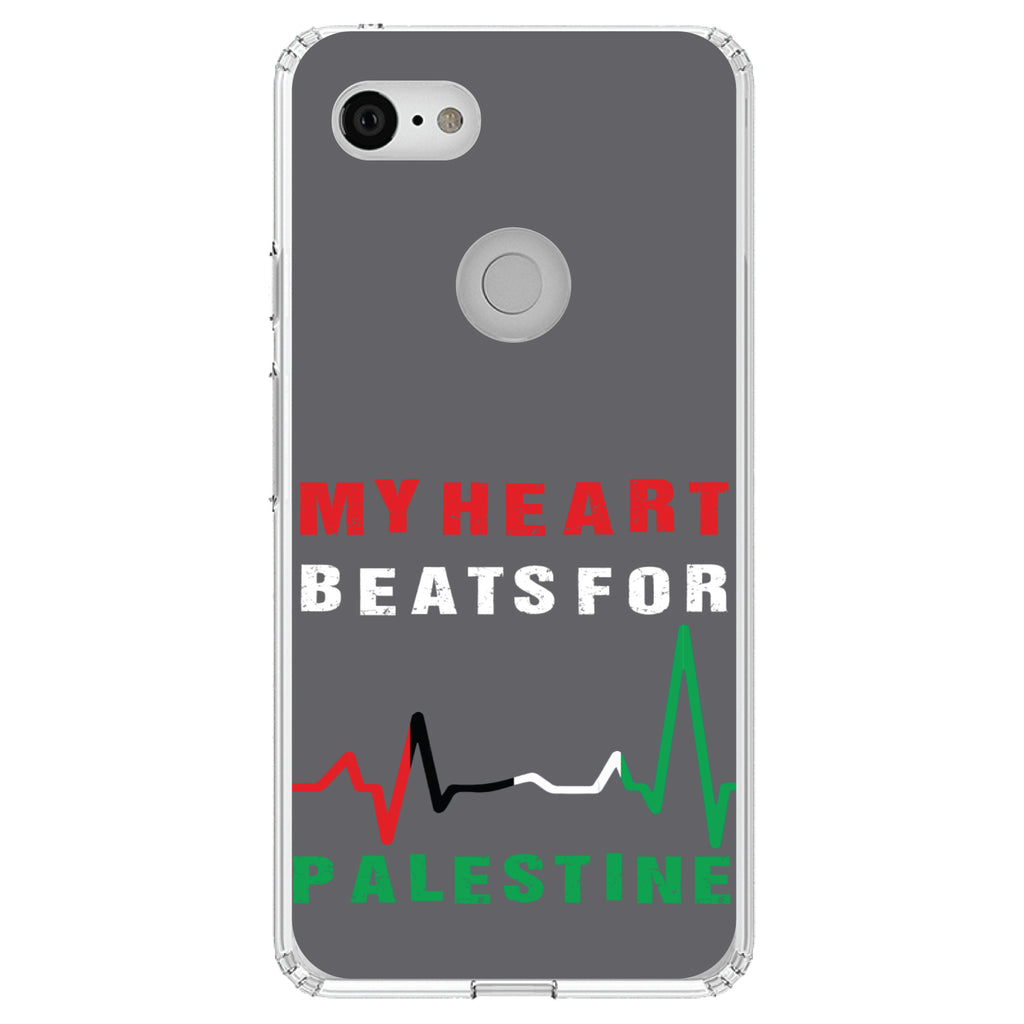 My Heart Beats for Palestine Clear Shockproof iPhone Case, view 22