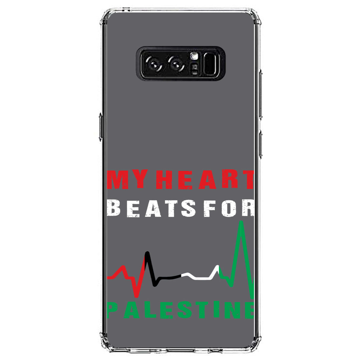 My Heart Beats for Palestine Clear Shockproof iPhone Case, view 12
