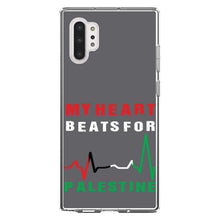 DistinctInk® Clear Shockproof Hybrid Case for Apple iPhone / Samsung Galaxy / Google Pixel - My Heart Beats for Palestine