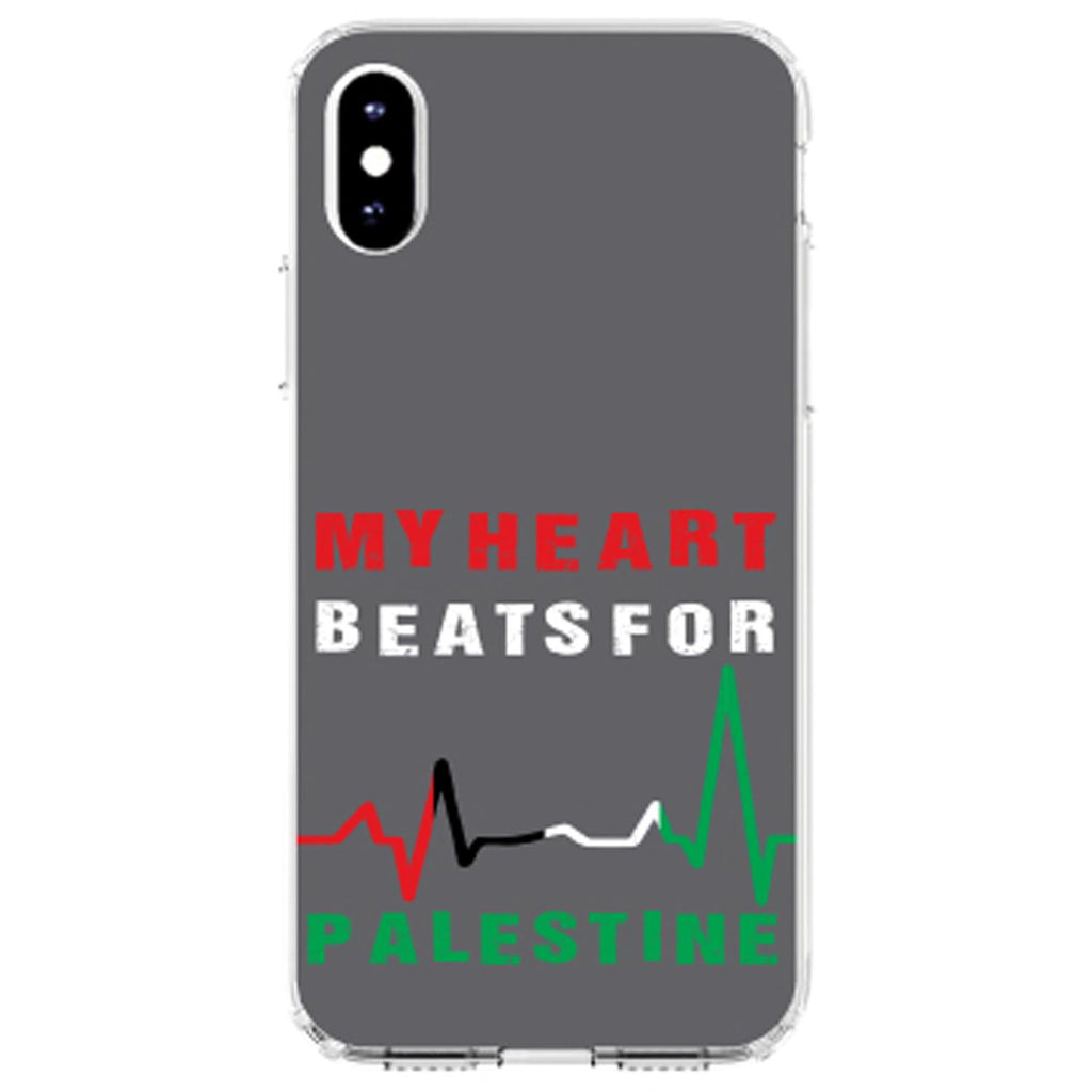 My Heart Beats for Palestine Clear Shockproof iPhone Case, view 4
