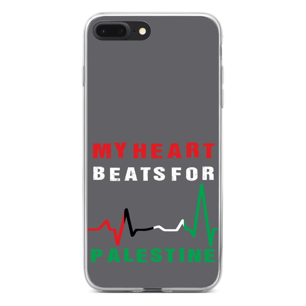 My Heart Beats for Palestine Clear Shockproof iPhone Case, view 6