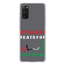 DistinctInk® Clear Shockproof Hybrid Case for Apple iPhone / Samsung Galaxy / Google Pixel - My Heart Beats for Palestine