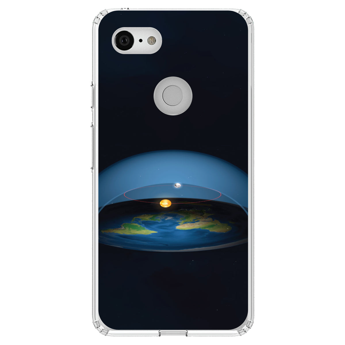 Flat Earth Map Clear Shockproof iPhone Case, view 22