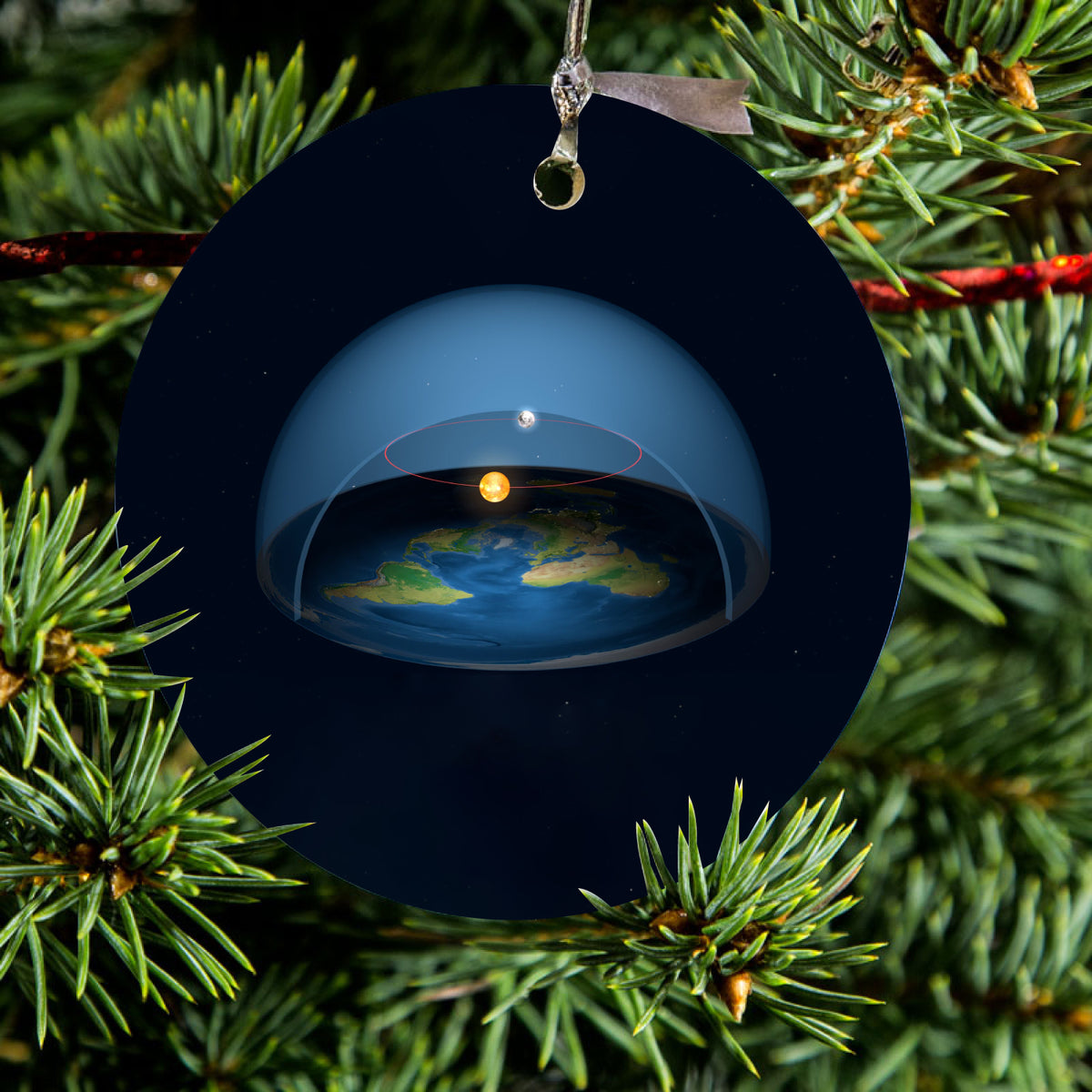 Flat Earth Map Ceramic Ornament, view 2