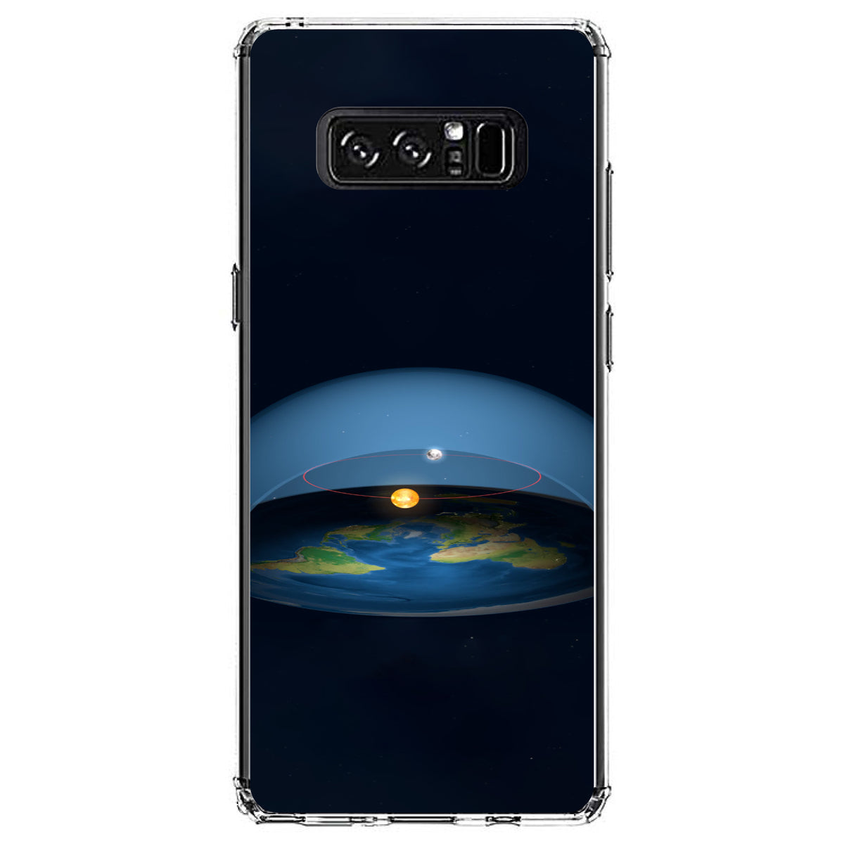 Flat Earth Map Clear Shockproof iPhone Case, view 12