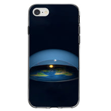 DistinctInk® Clear Shockproof Hybrid Case for Apple iPhone / Samsung Galaxy / Google Pixel - Flat Earth Map