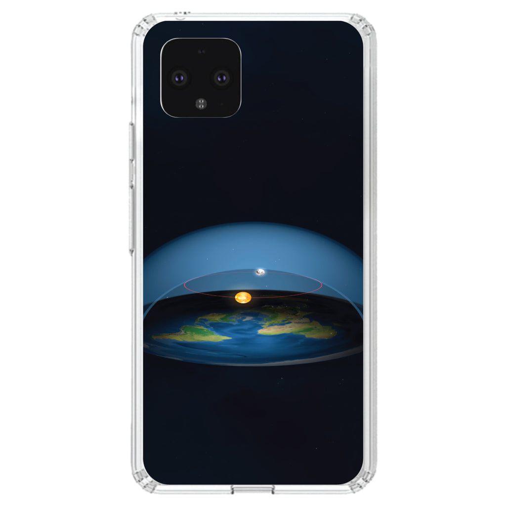 Flat Earth Map Clear Shockproof iPhone Case, view 24