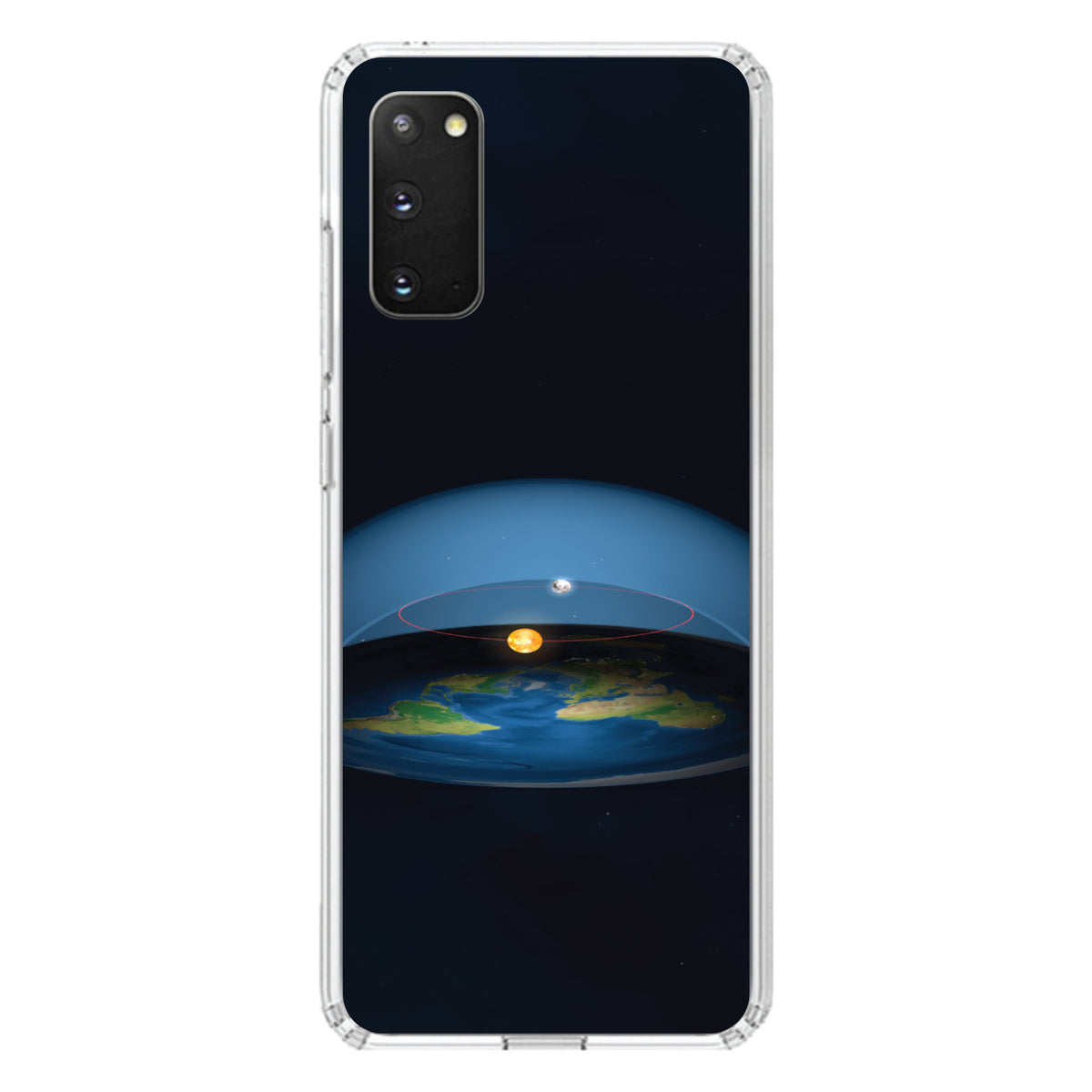 Flat Earth Map Clear Shockproof iPhone Case, view 13