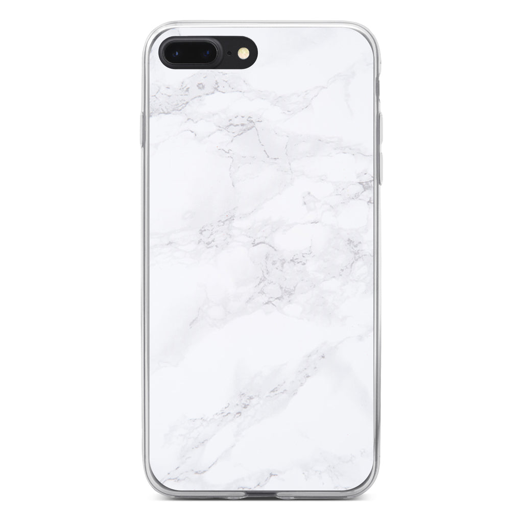 White Grey Marble Carrara Clear Shockproof iPhone Case, view 6