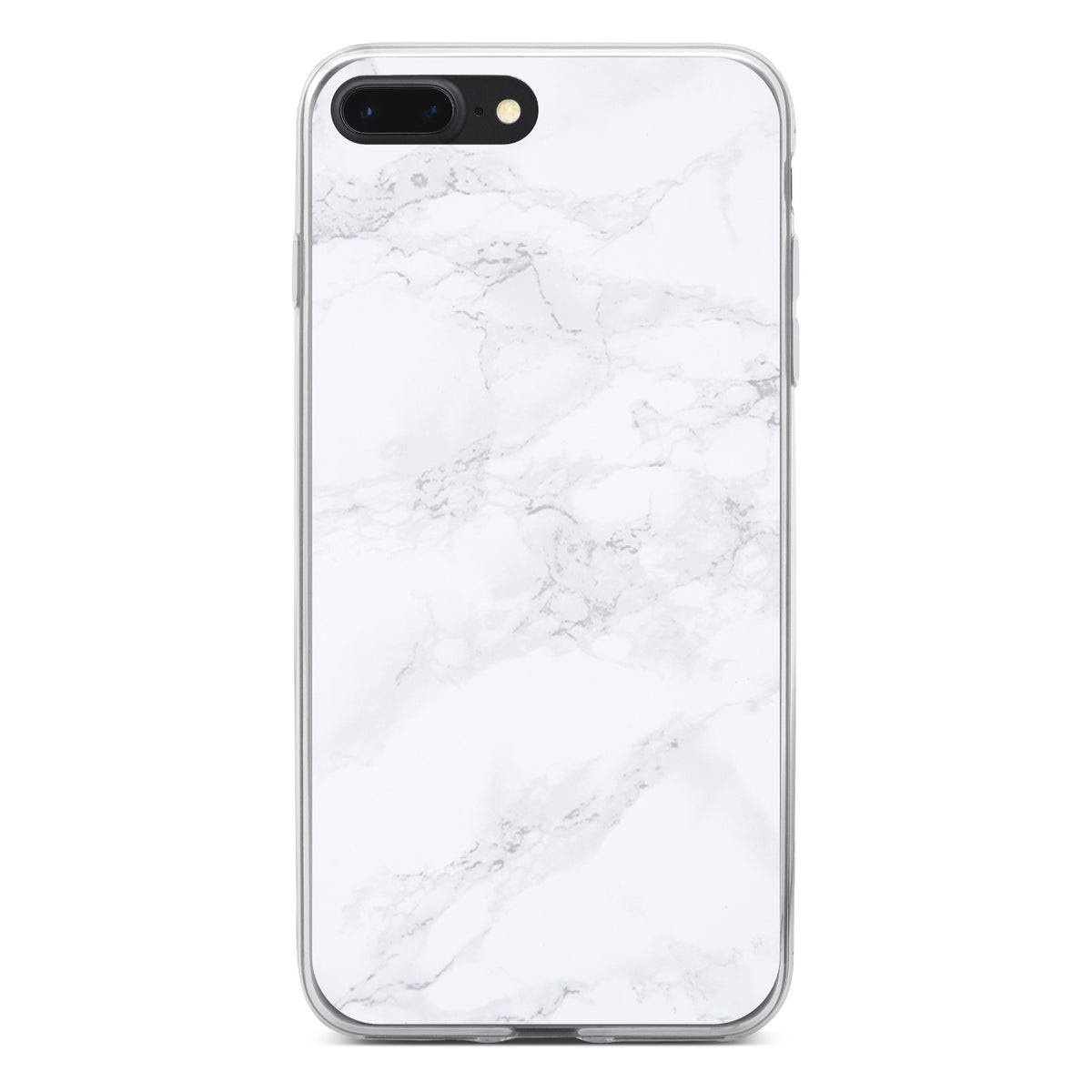White Grey Marble Carrara Clear Shockproof iPhone Case, view 6