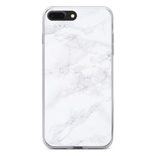 DistinctInk® Clear Shockproof Hybrid Case for Apple iPhone / Samsung Galaxy / Google Pixel - White Grey Marble Carrara