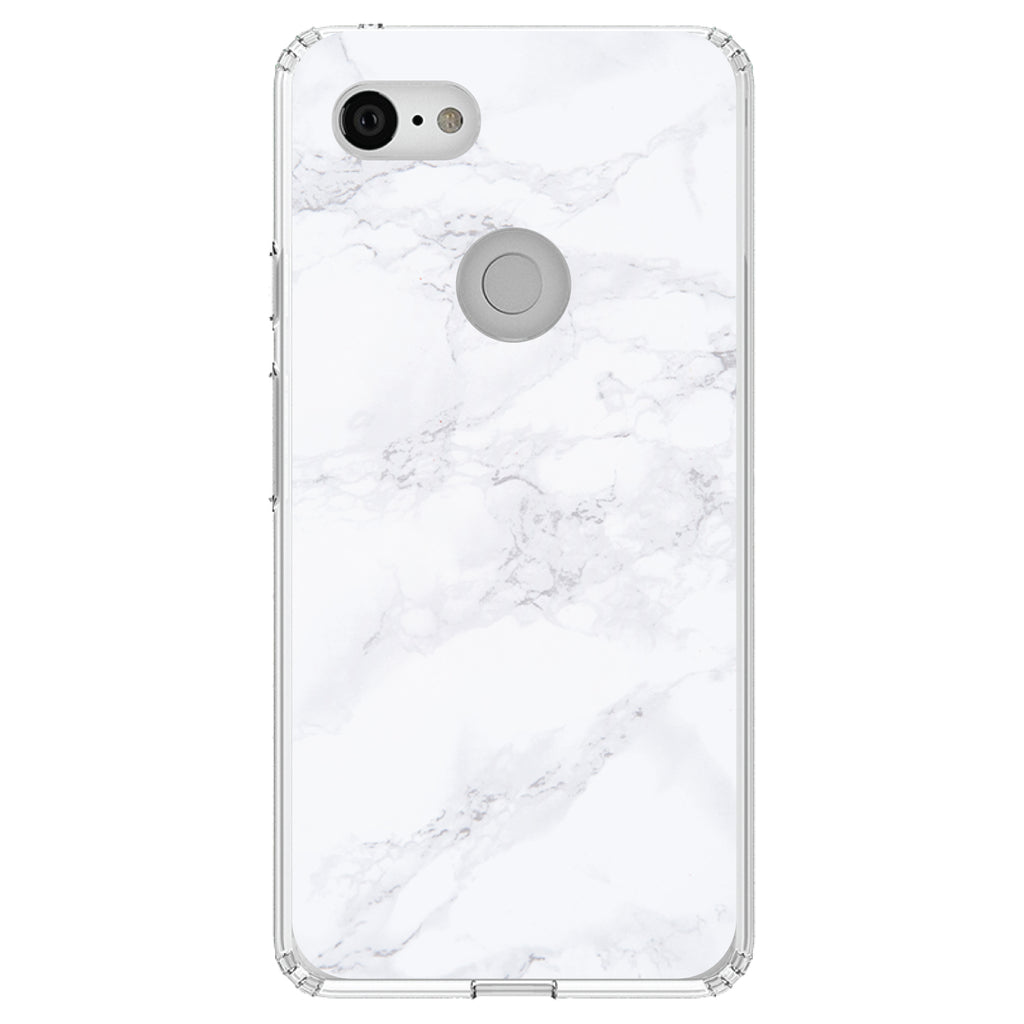 White Grey Marble Carrara Clear Shockproof iPhone Case, view 22