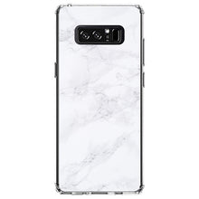 DistinctInk® Clear Shockproof Hybrid Case for Apple iPhone / Samsung Galaxy / Google Pixel - White Grey Marble Carrara