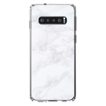 DistinctInk® Clear Shockproof Hybrid Case for Apple iPhone / Samsung Galaxy / Google Pixel - White Grey Marble Carrara