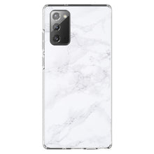 DistinctInk® Clear Shockproof Hybrid Case for Apple iPhone / Samsung Galaxy / Google Pixel - White Grey Marble Carrara