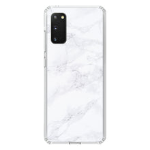 DistinctInk® Clear Shockproof Hybrid Case for Apple iPhone / Samsung Galaxy / Google Pixel - White Grey Marble Carrara