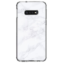 DistinctInk® Clear Shockproof Hybrid Case for Apple iPhone / Samsung Galaxy / Google Pixel - White Grey Marble Carrara