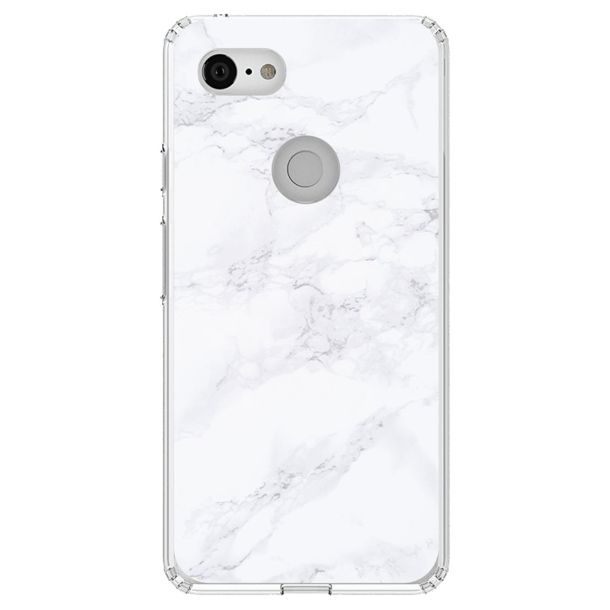 White Grey Marble Carrara Clear Shockproof iPhone Case, view 21