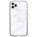 White Grey Marble Carrara Clear Shockproof iPhone Case