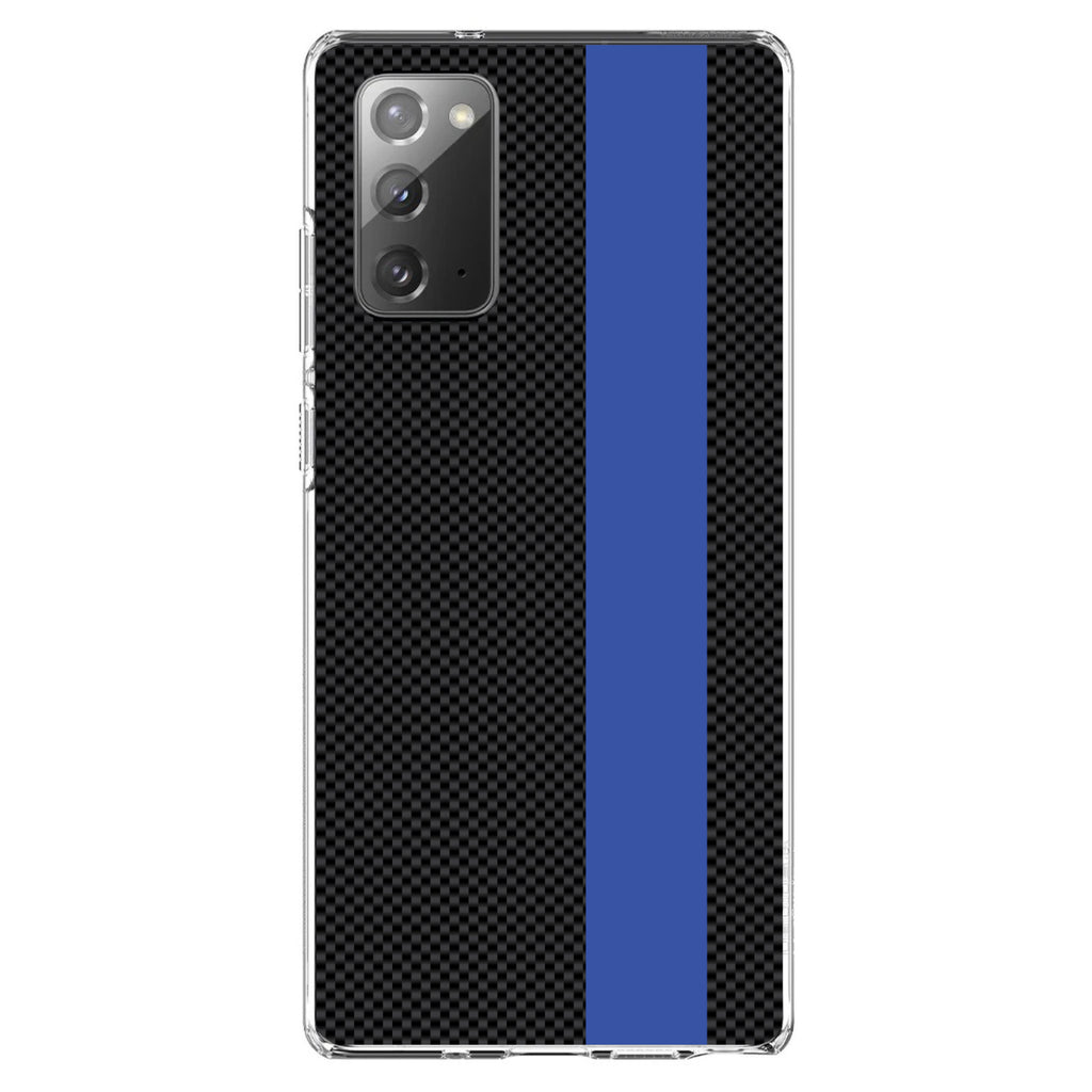 Thin Blue Line Grey Black Carbon Fiber Print Clear Shockproof iPhone Case, view 8