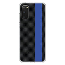 DistinctInk® Clear Shockproof Hybrid Case for Apple iPhone / Samsung Galaxy / Google Pixel - Thin Blue Line Grey Black Carbon Fiber Print