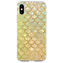 DistinctInk® Clear Shockproof Hybrid Case for Apple iPhone / Samsung Galaxy / Google Pixel - Gold Green Mermaid Scales